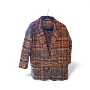 Plaid Brown Women's Coat